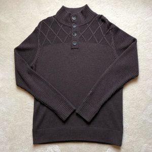 Ibex Quarter-Button Wool Sweater